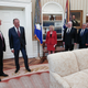 President Trump in the Oval Office with Russian Foreign Minister Sergey Lavrov and Russian ambassador to the US Sergey Kislyak and unnamed staff on Wednesday, May 10, 2017 (Russian Foreign Ministry/ Flickr)